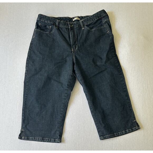 Lee Capri Jeans Lower on the Waist Blue Denim Flap Pocket Women's Size 16P - Picture 2 of 12